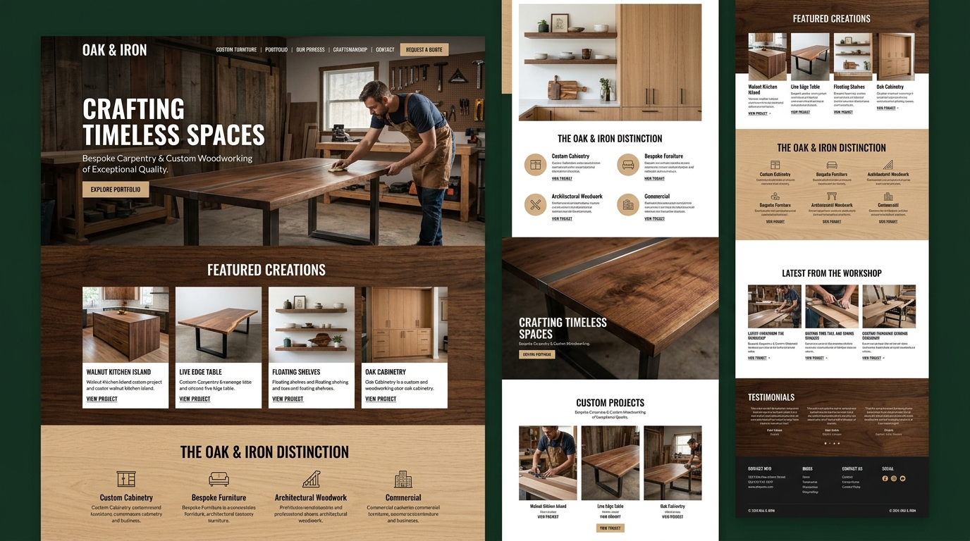 Mockup Website für Dachdeckerei & Tischlerei